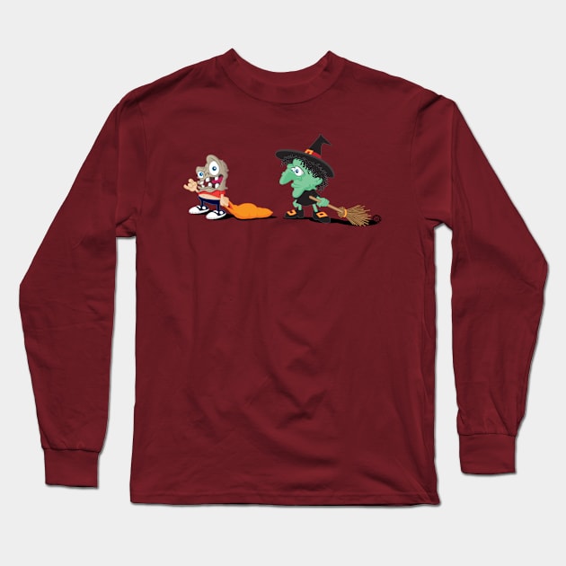 Trick or Treat Witch Long Sleeve T-Shirt by Goin Ape Studios